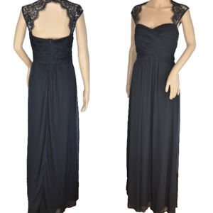 Womens sz S Black Formal Prom HOCO Lace Chiffon Maxi Whimsigoth witchy‎ grunge